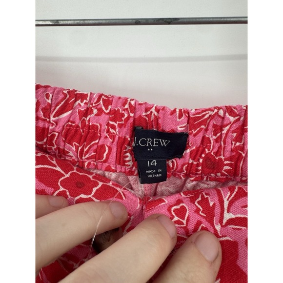 J. Crew Factory High Rise Floral Print Short Pink Red Linen‎ Blend Womens 14 NEW - Picture 4 of 11